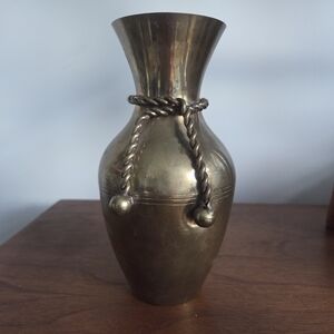 Vintage Brass Rope Vase